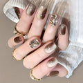 Y2K Rhinestone Press-On Nails – 30-Piece Square Set