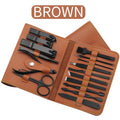 16-Piece Stainless Steel Grooming Set in Leather Case