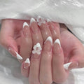 Blush Rhinestone Press-On Nails – Medium Glossy Set