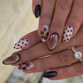 Blush Floral Press-On Nails – Medium Almond, 24 Pieces